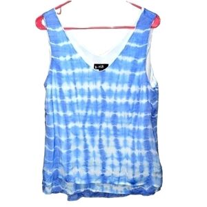 AGB size large blue and white sleeveless top